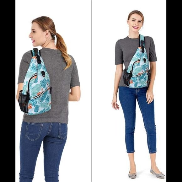 Sling Backpack,Travel Hiking Daypack Pattern Rope Crossbody Shoulder Bag main image 6